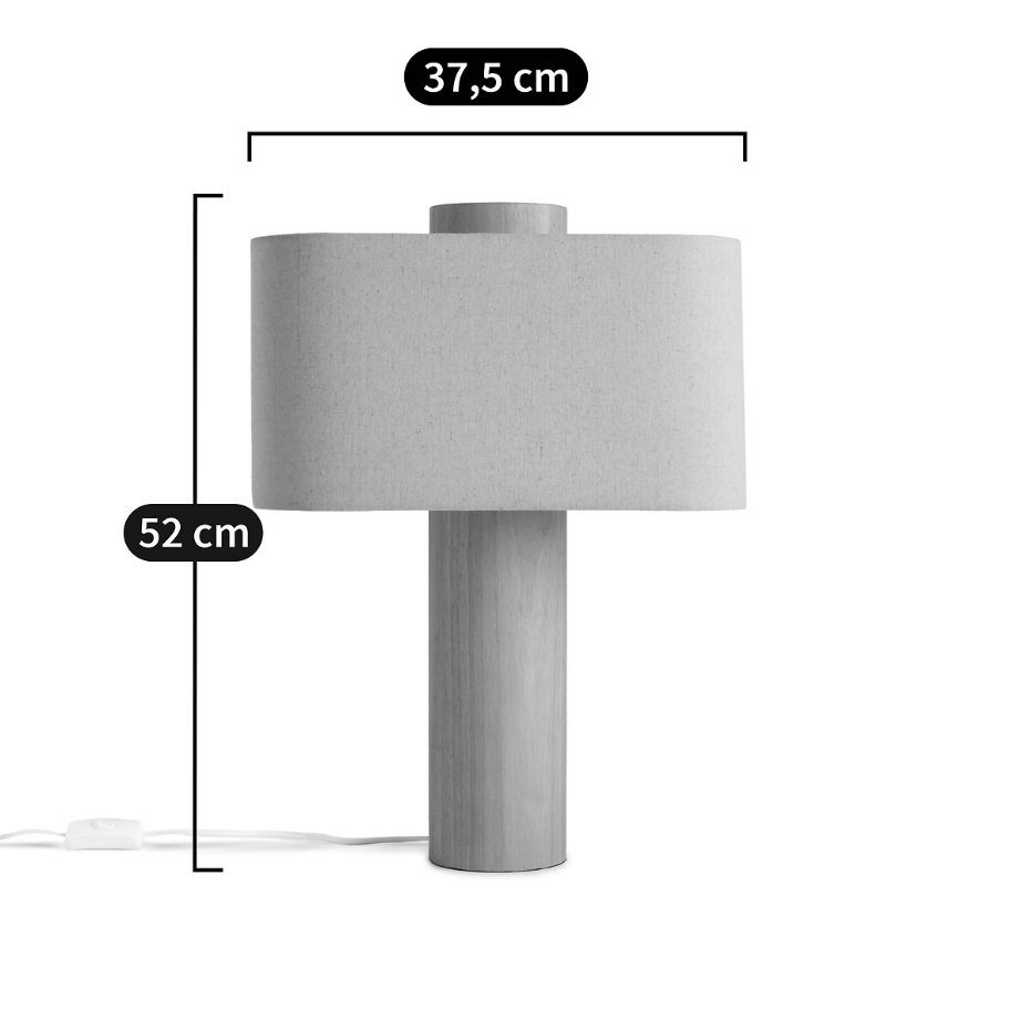 Lampe à poser en chêne et lin, Dryade