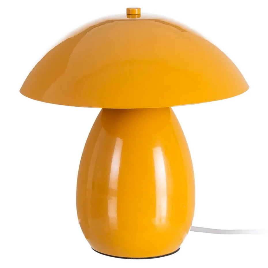 Lampe à poser champignon métal jaune 24x24x25.5cm