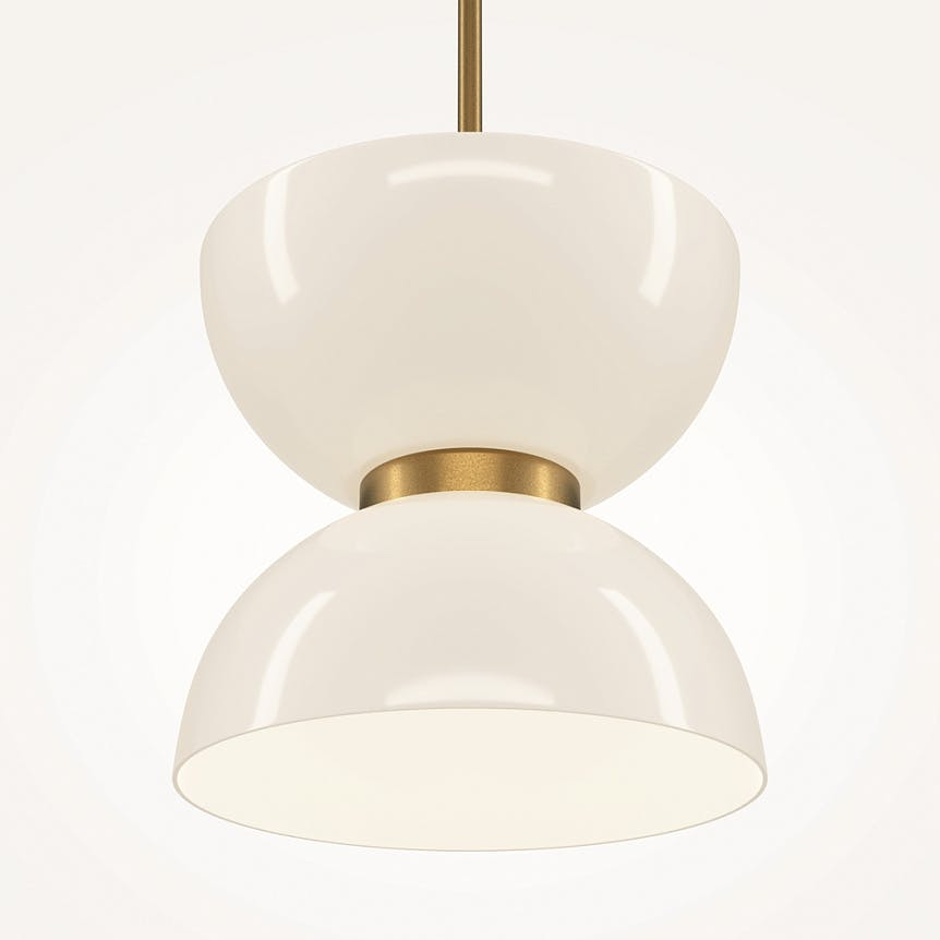 Suspension moderne métal/verre forme sablier ENID