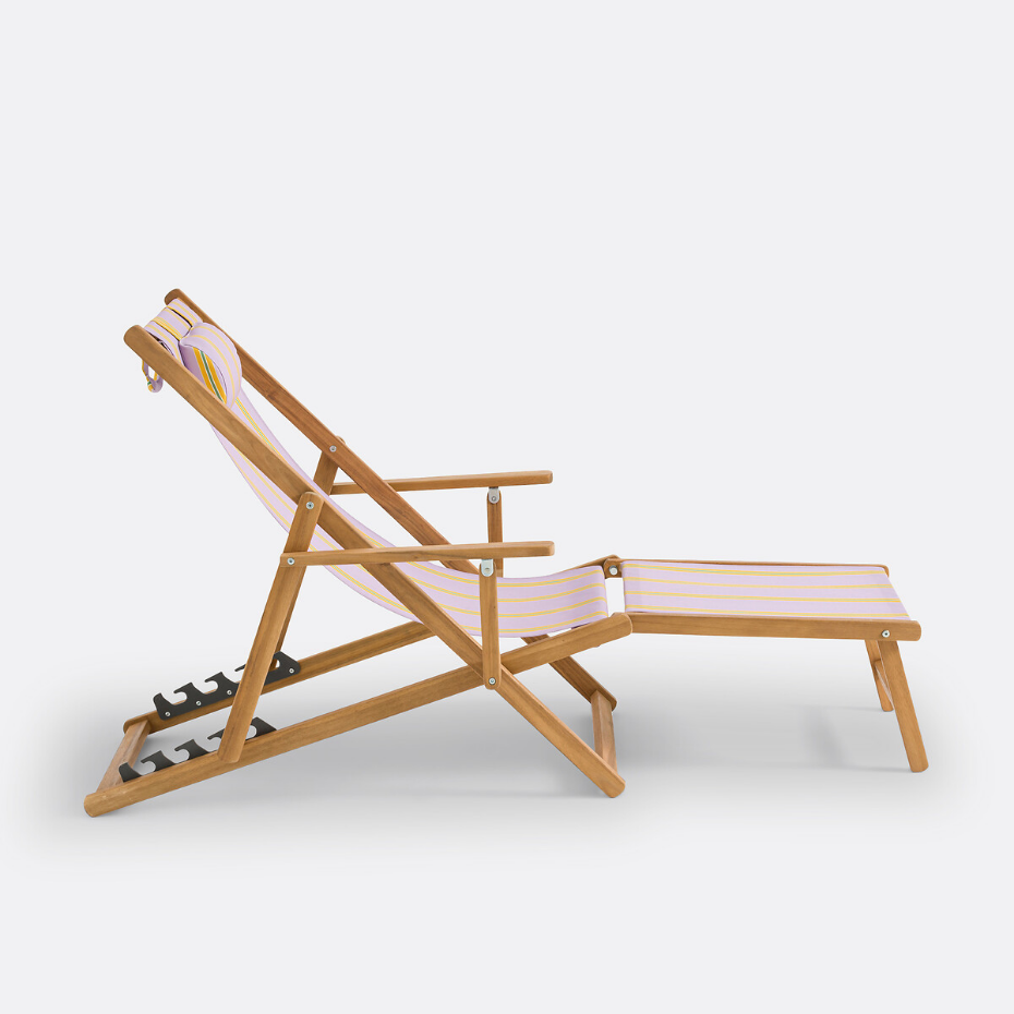 Chaise longue acacia et toile, Veniza