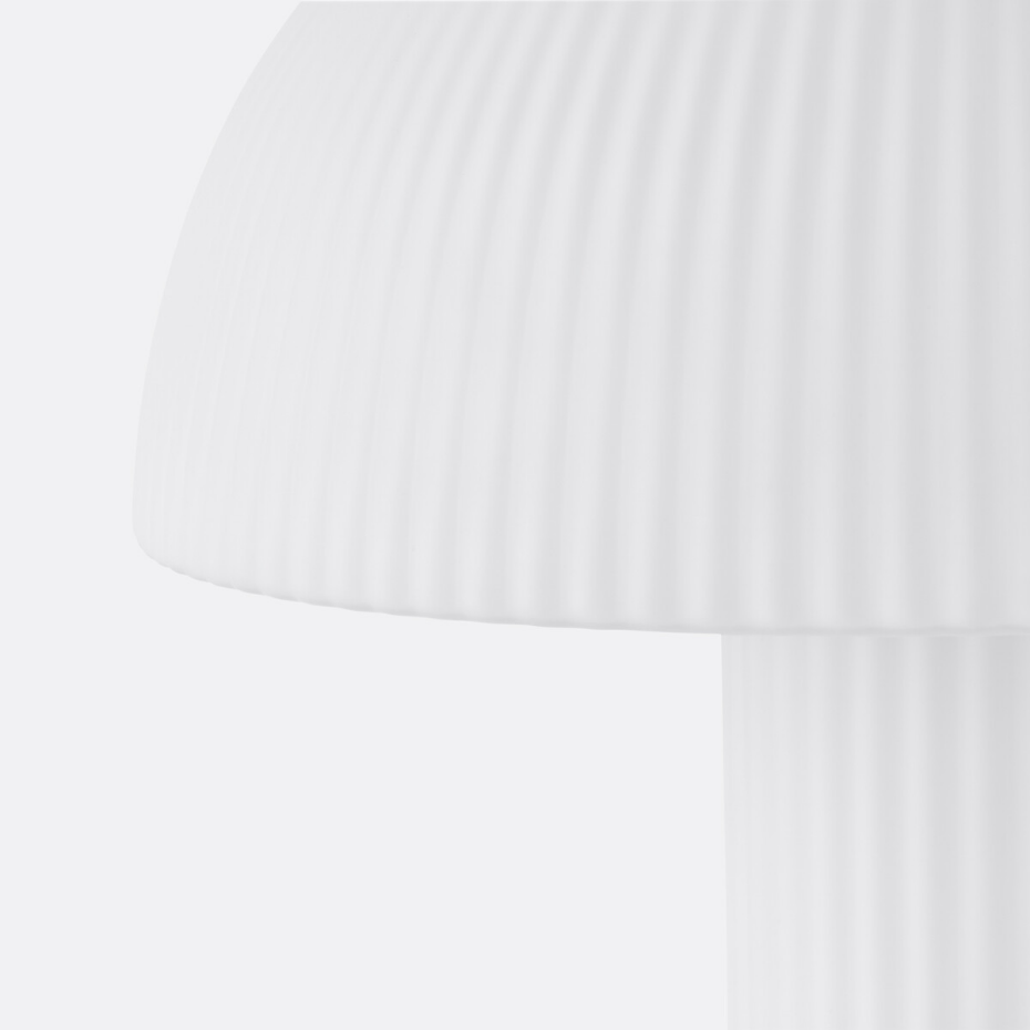 Lampe champignon verre opalin strié H41,7 cm, LOULOU