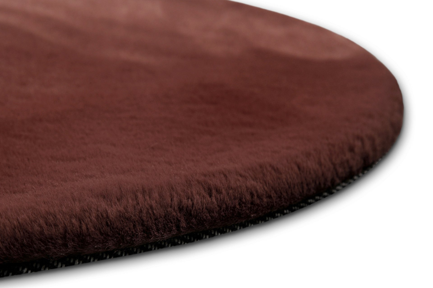 Tapis salon rond doux sensation peau de lapin ,  Anna
