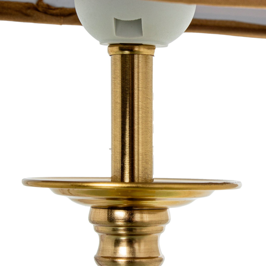 Lampe à poser classique métal doré et abat-jour beige 22x14x48cm