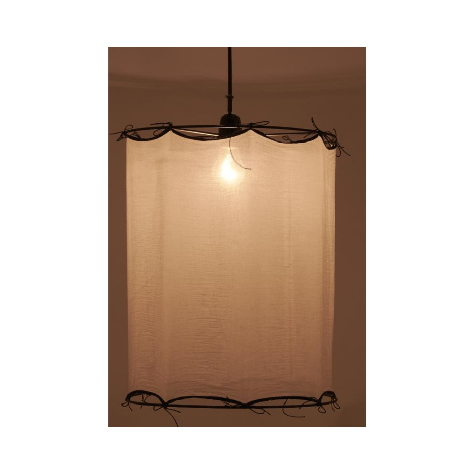 Abat-jour pour suspension en coton Riad Moyen Blanc