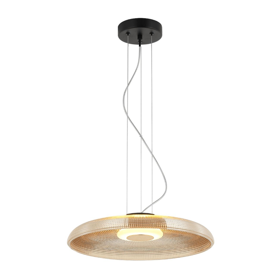 Plafonnier rond verre ambré - OSSARA