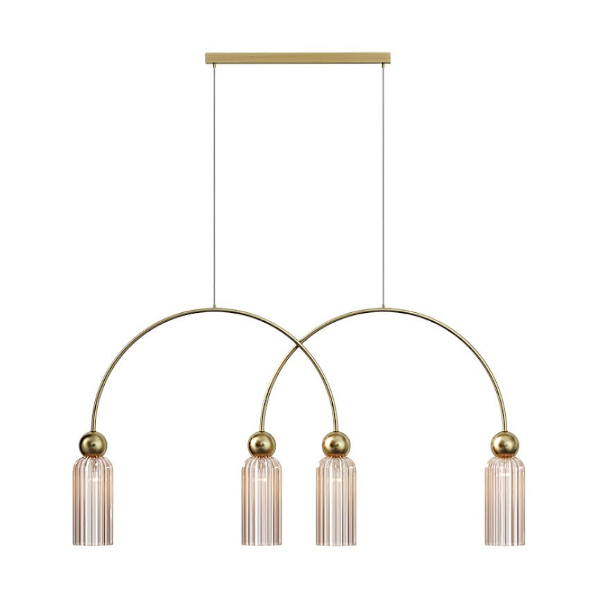 Suspension double arche 4 lampes rétro SOLANA