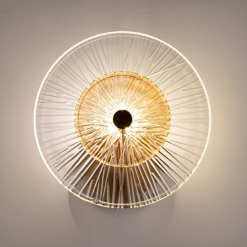 Applique rétro en verre - forme soleil stylisé YUMA