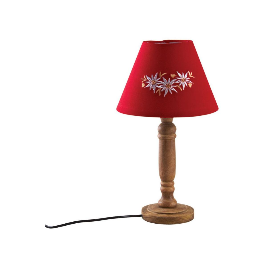 Lampe rouge en bois Edelweiss