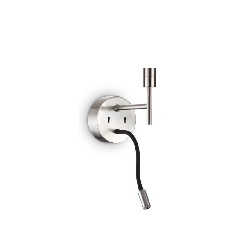 Applique murale nickel mat Liseuse Abat-jour blanc Mathy