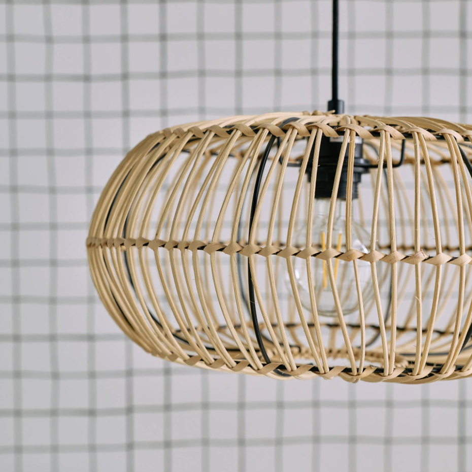 Lampadaire intérieur rotin naturel H 170cm DIEGO