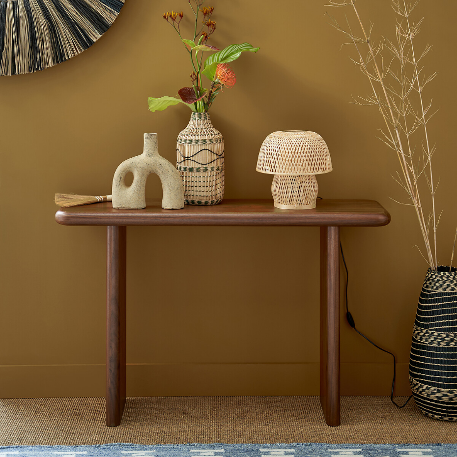 Lampe à poser, forme champignon, en bambou, Blini