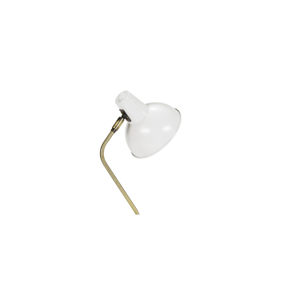 Lampe de bureau métal blanc et laiton doré - 20x15x38cm