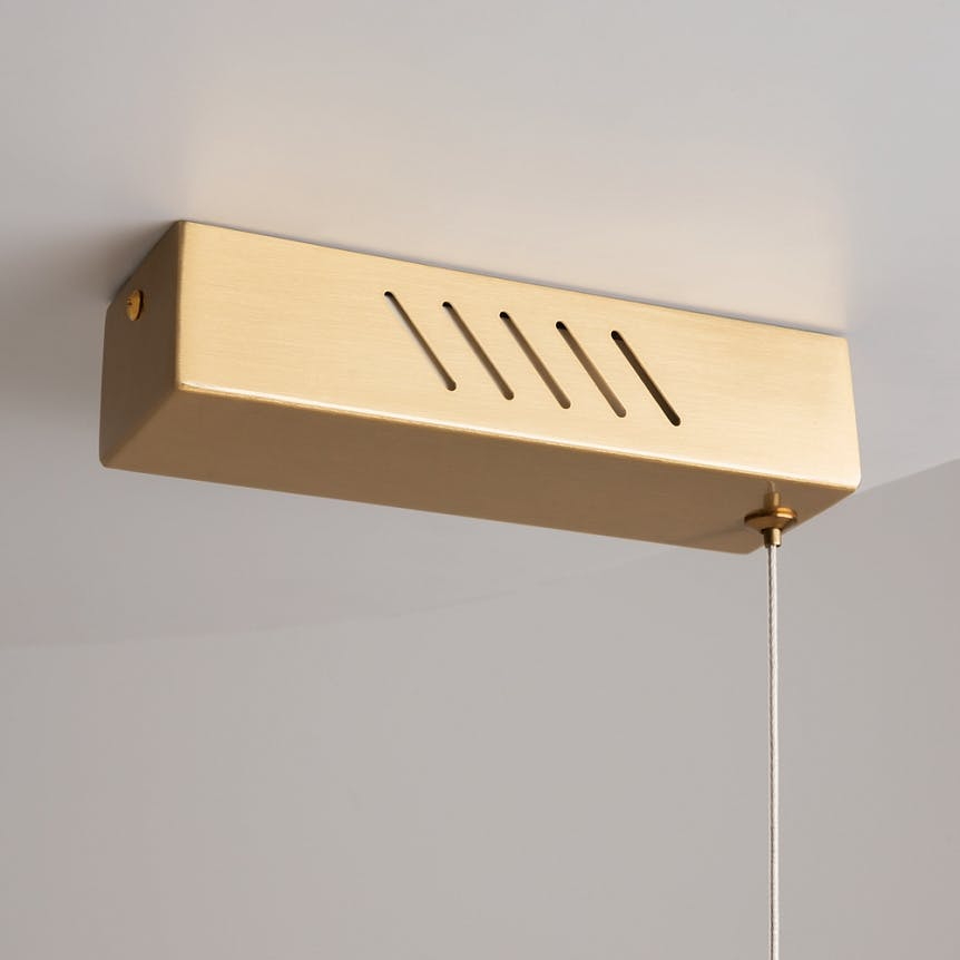 Suspension îlot de cuisine LED – barre albâtre & or ELY