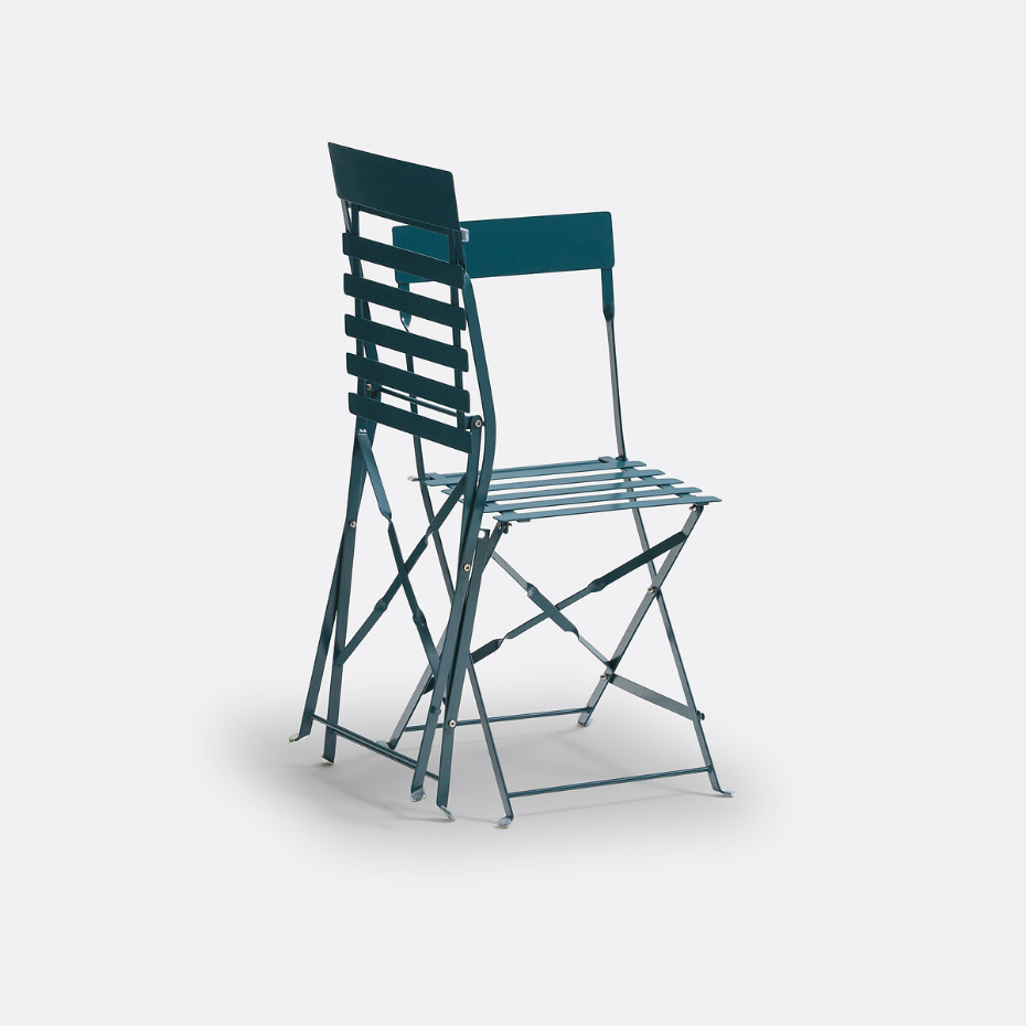 Lot de 2 chaises pliantes métal fer, Ozevan