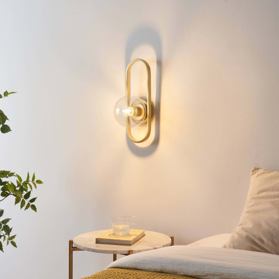 Applique dorée avec globe transparent - BELISTO