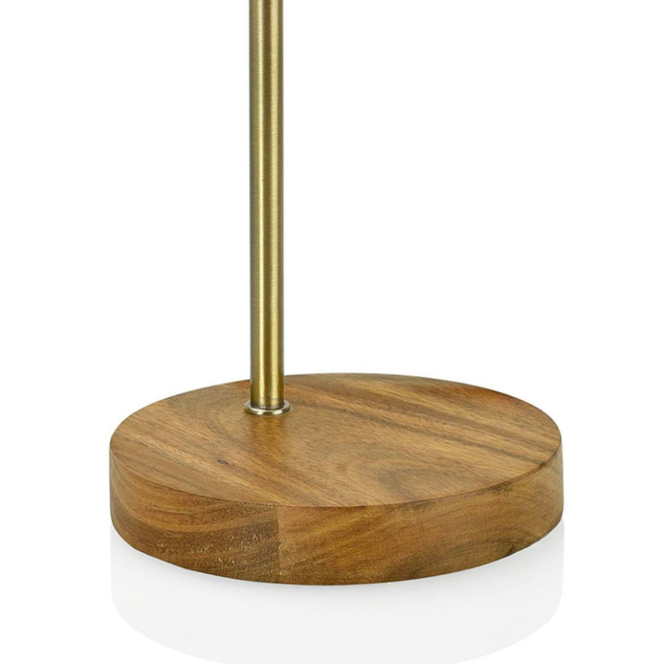 Lampe à Poser Courbée Design en Bois et Laiton