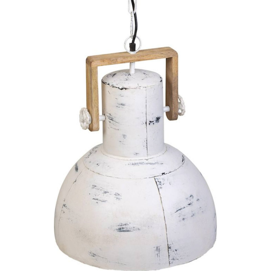 Suspension en fer rond style industriel et bois