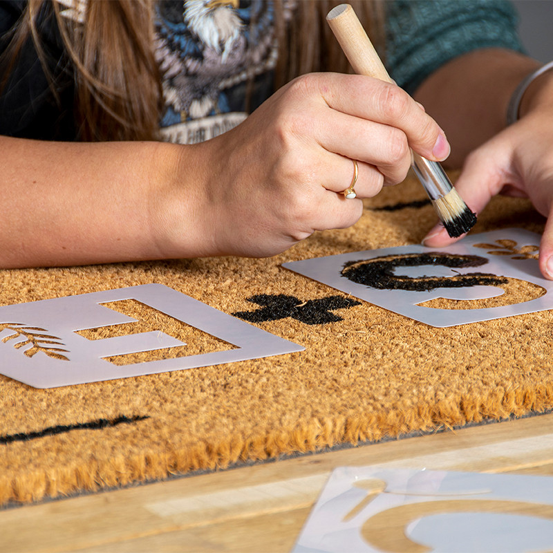 Paillasson en fibres de coco à personnaliser DIY Lettres