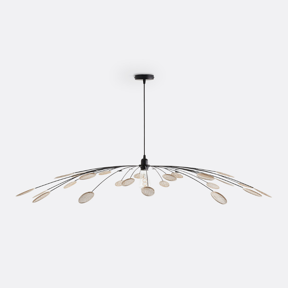 Suspension métal acier et cannage Ø138 cm, Léonie
