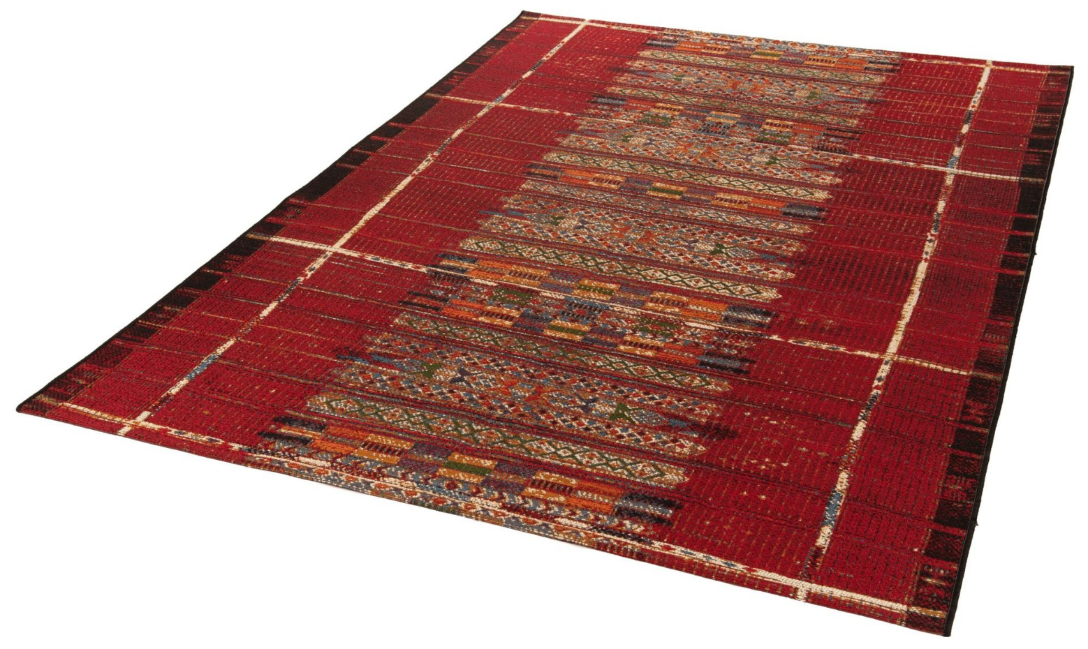 Tapis d'extérieur tissé plat à motifs géométriques - Aurora