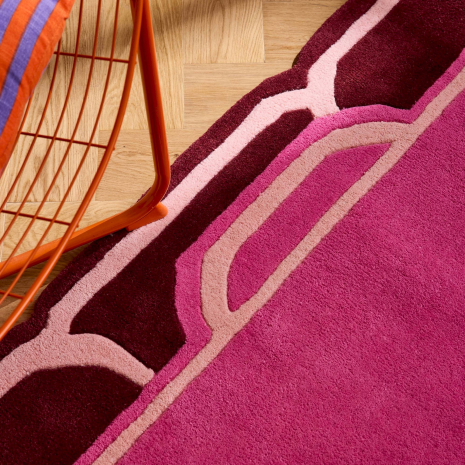 Tapis rectangulaire en laine et coton Nuage sucré