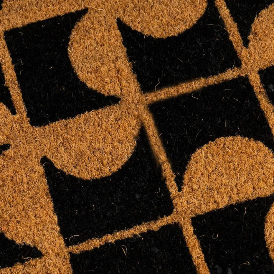 Paillasson coco marron et noir 60x40x1.5cm