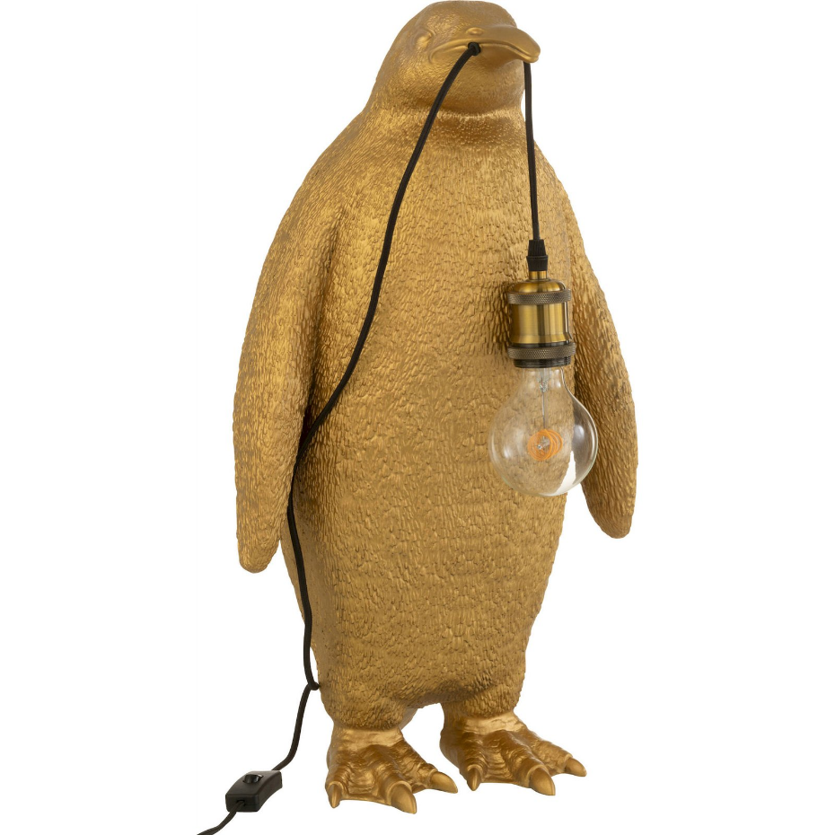 Lampe décorative pingouin en résine format organique