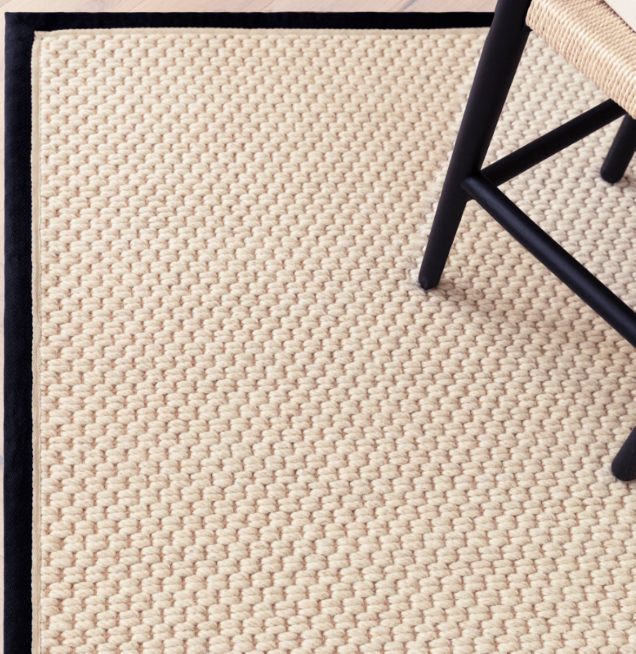 Tapis de salon moderne laine et jute ROKA