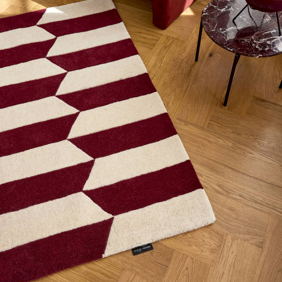 Tapis rectangulaire en laine et coton