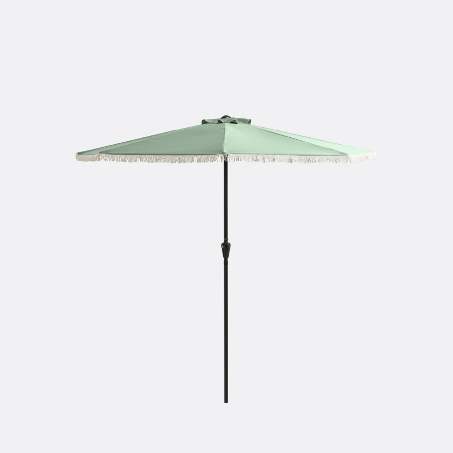 Demi-parasol de balcon à franges Medio