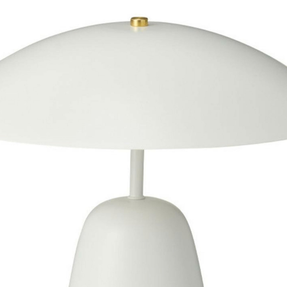 Lampe à poser champignon métal blanc et doré 39x39x32.5cm