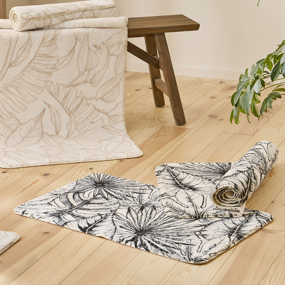 Tapis de bain antidérapant imprimé feuillage TROPIC