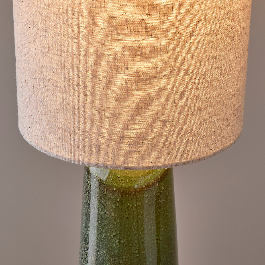 Lampadaire en céramique et lin, TOTEMY CERAMIQUE