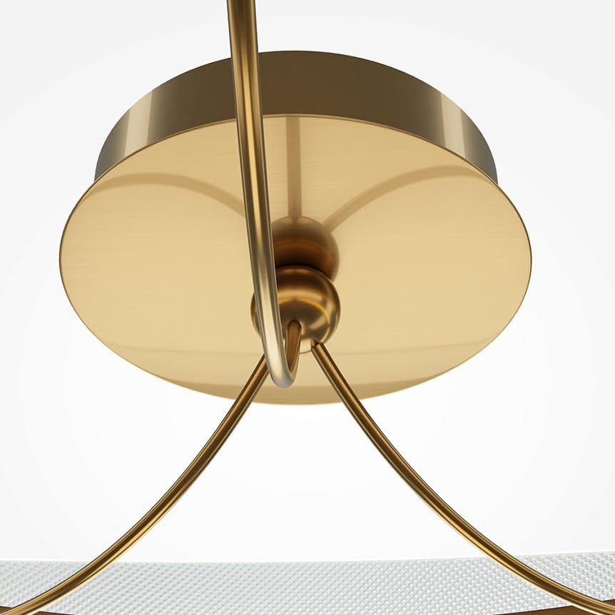 Plafonnier chambre LED blanc & or - forme elliptique AVA