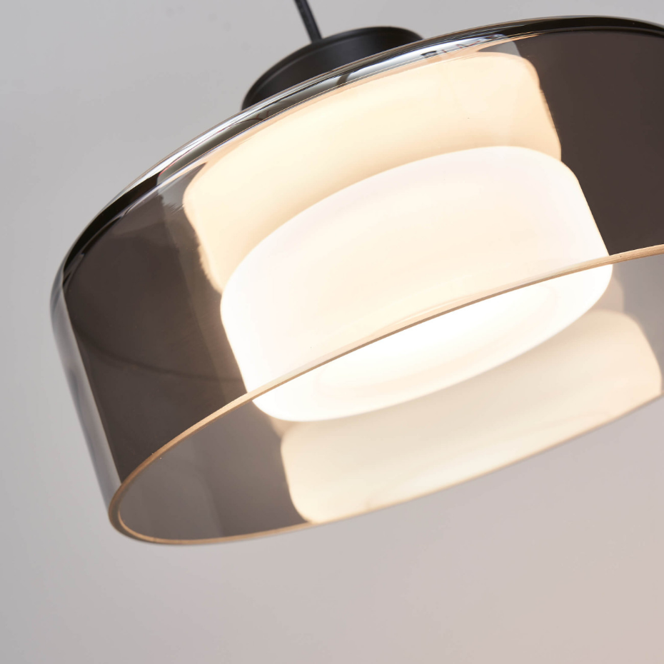 Suspension LED avec verre fumé - VALDO