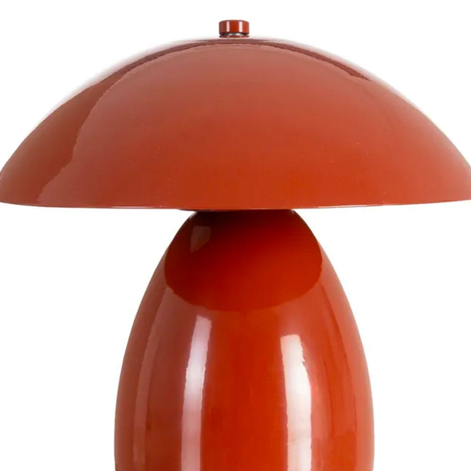 Lampe à poser champignon métal terracotta 24x24x25.5cm