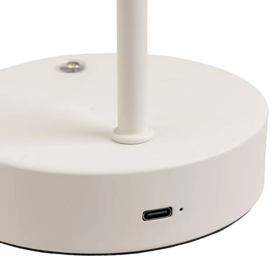 Lampe de bureau métal blanc LED sans fil 11x16x32cm