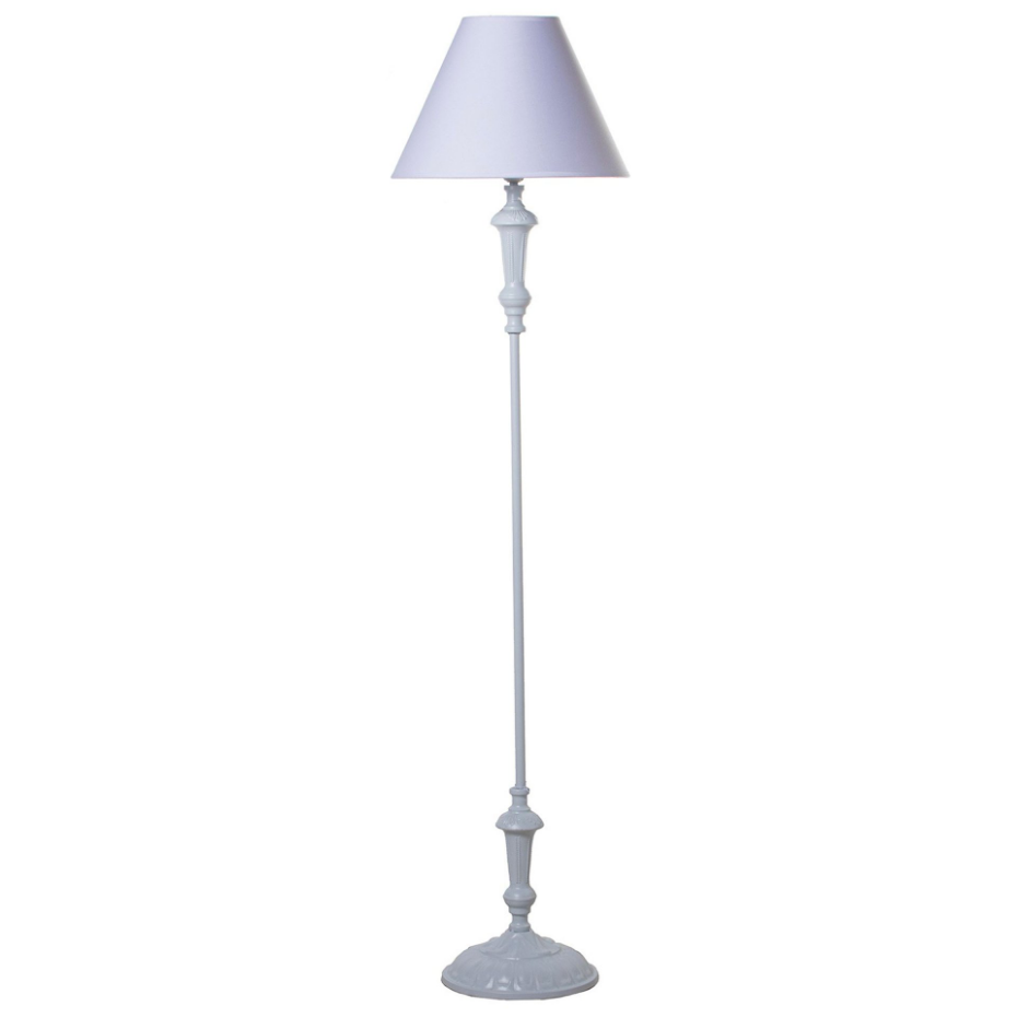 Lampadaire classique blanc métal 38x38x155cm