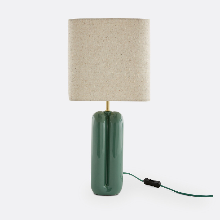 Lampe à poser céramique et lin, Malo