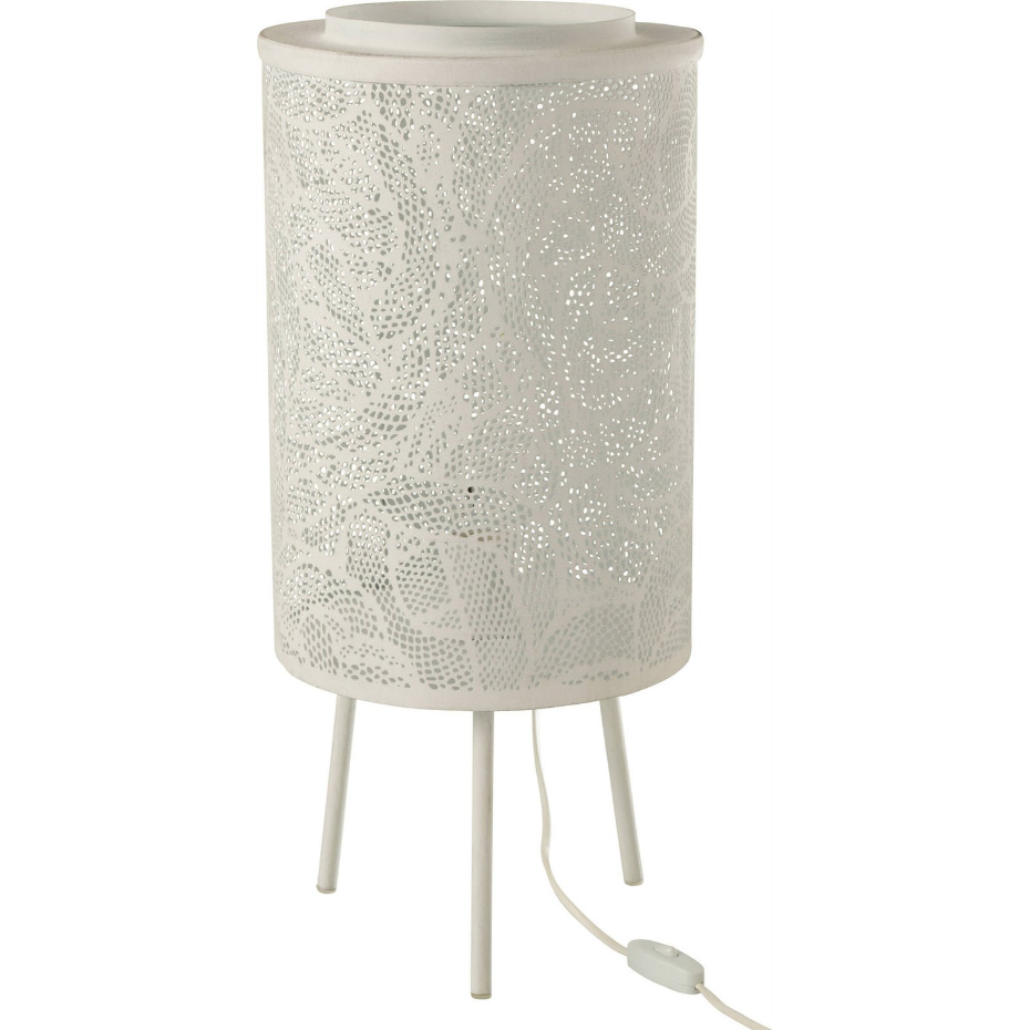 Lampe ajourée en métal rond ambiance tamisée