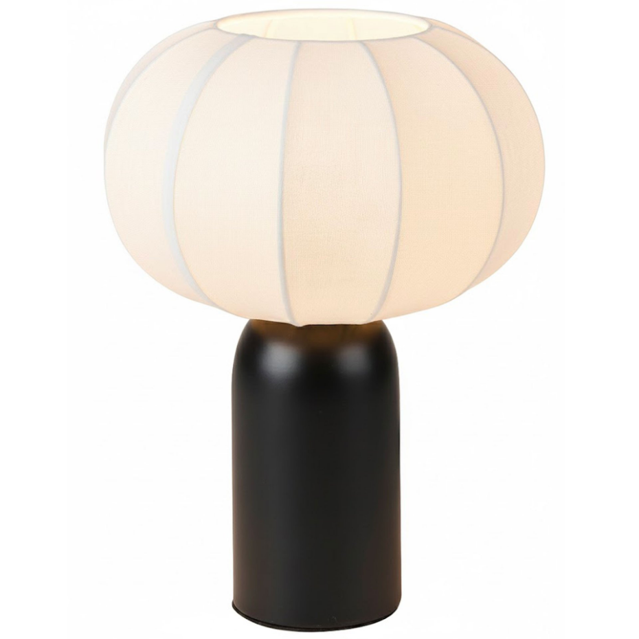 Lampe à poser en céramique noire et abat-jour nuage 22x22x28cm