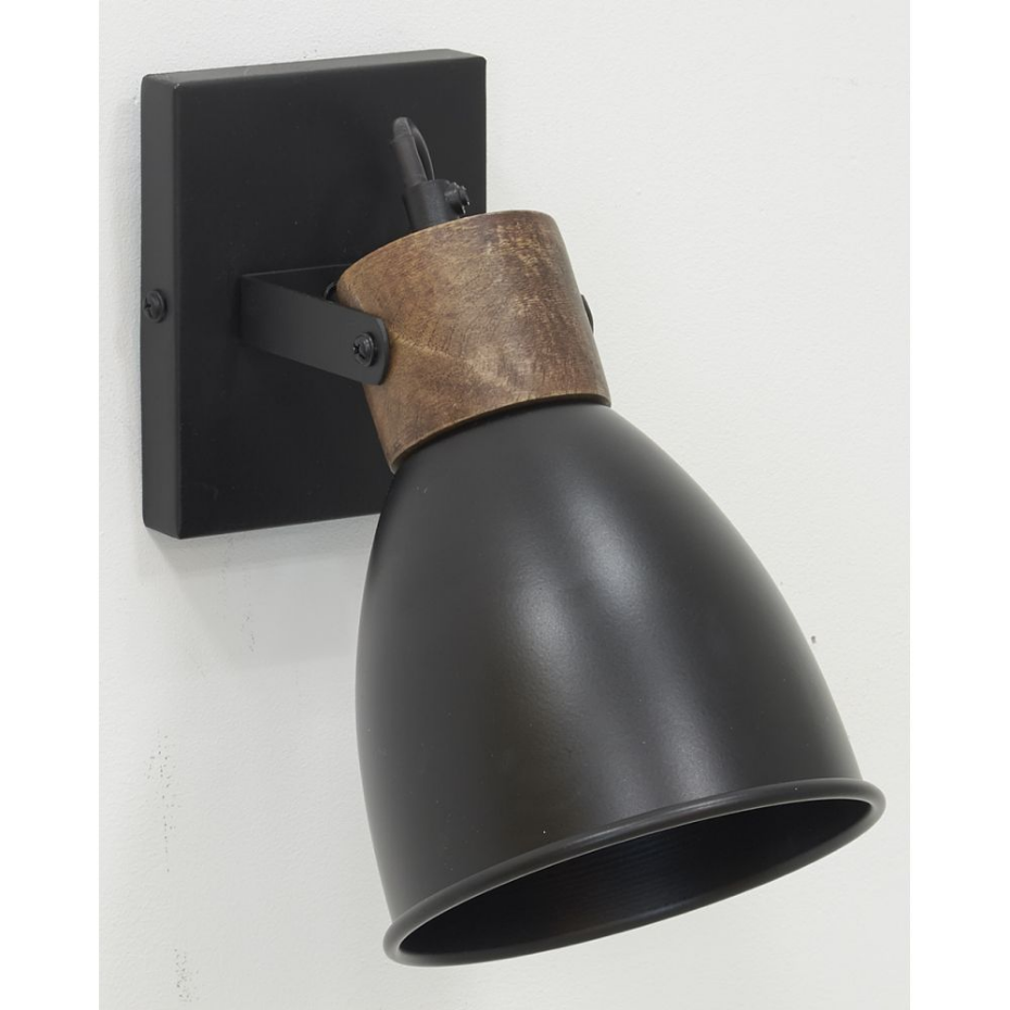Applique murale en bois de manguier et métal 1 lampe
