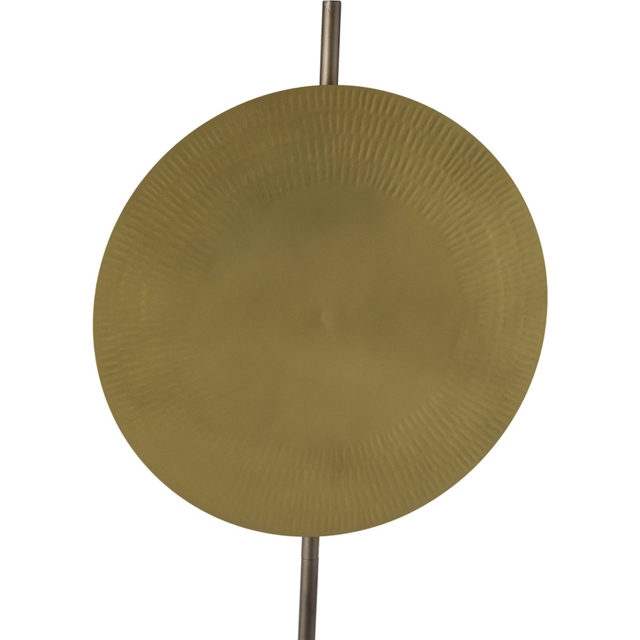 Suspension ronde en métal finition nickel vieilli doré