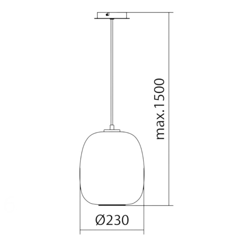 Suspension verre opale Jap D23