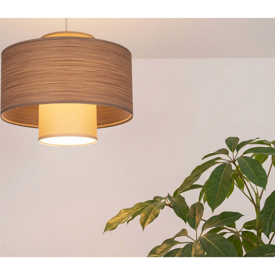 Suspension ronde en jute et lin Twin Light