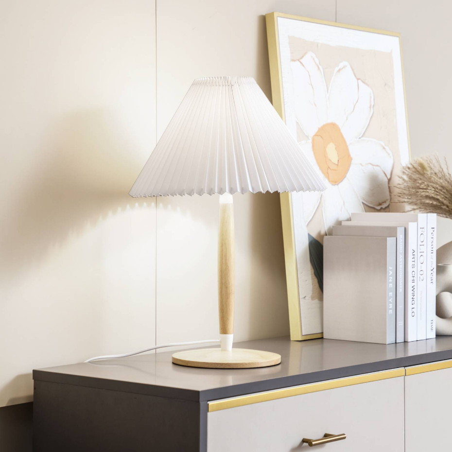 Lampe à poser en bois scandinave, Ellorin