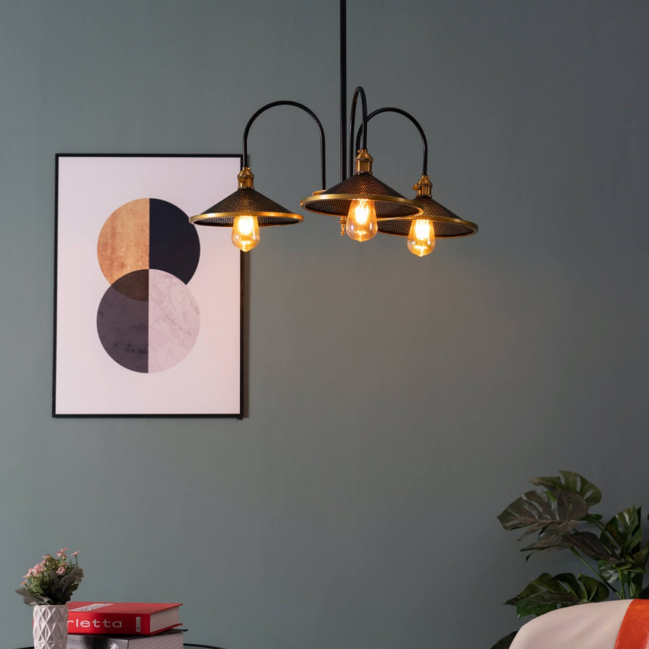 Suspension trio métal doré - HYPNOS