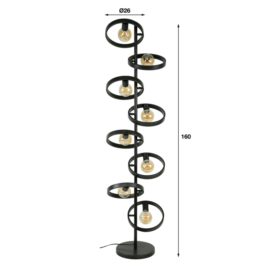 Lampadaire salon 8 anneaux RALF