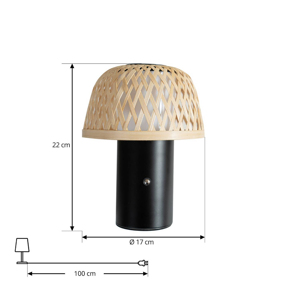 Lampe à poser en bambou moderneLED, Nifelia