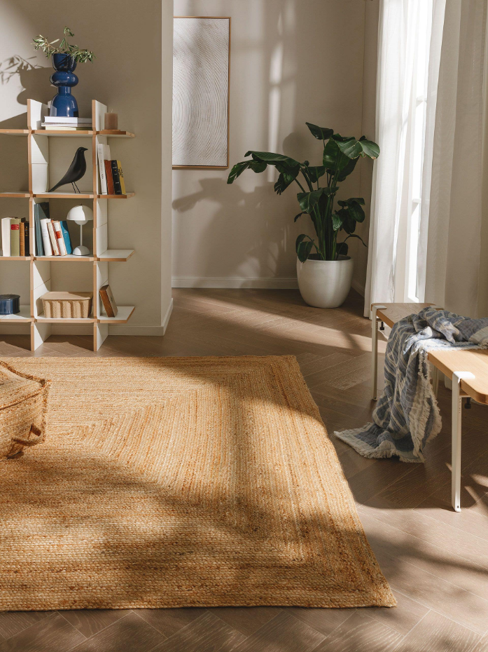Tapis de jute tissé main JUTTA